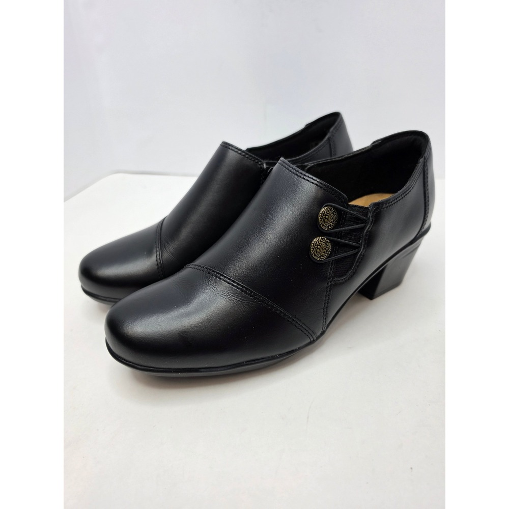 Clarks Emslie Warren Shoe Bootie Shootie Black Size 7.5 W Leather